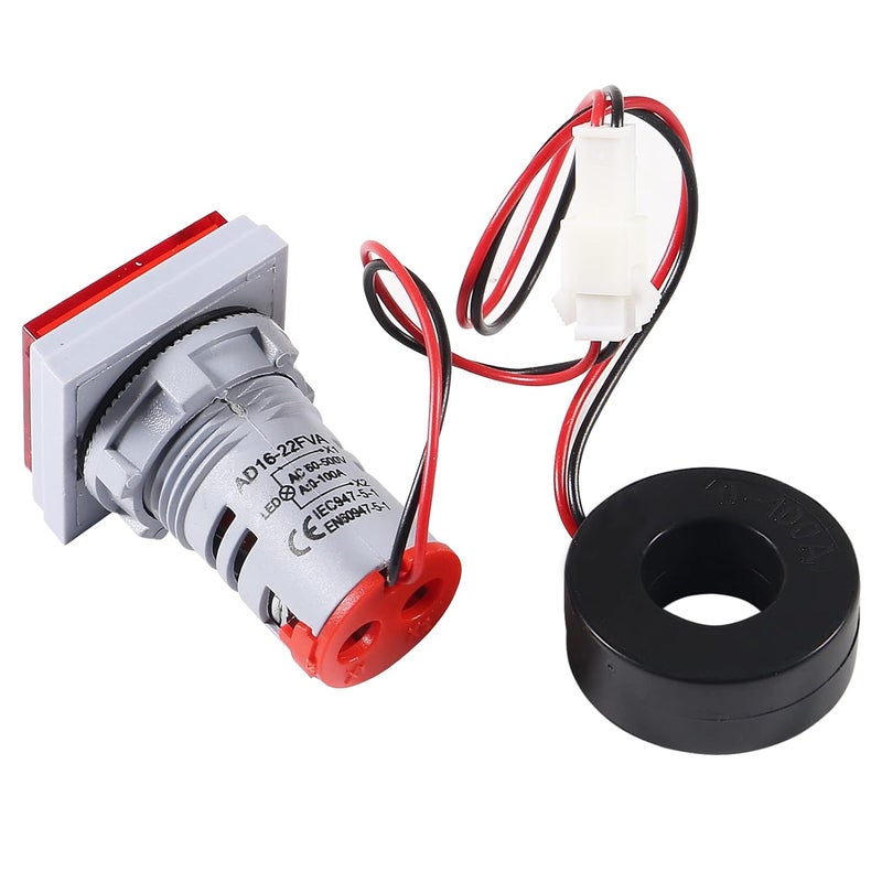 AiTrip 2Pack LED Display Voltmeter, Square Dual Display Voltmeter and Ammeter LED Digital Voltage Gauge AC 60-500V 0-100A Current Meter Indicator - Image 5